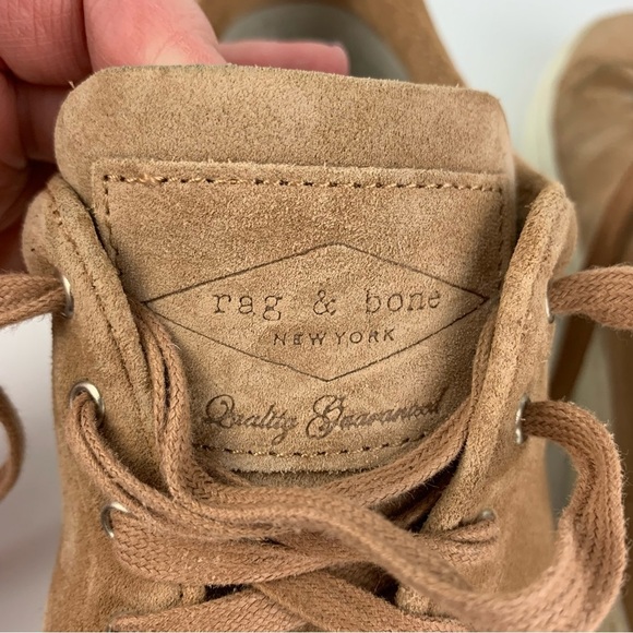 Rag & Bone Kent Suede Lace Up Sneakers Macaroon 37.5 - Picture 7 of 12